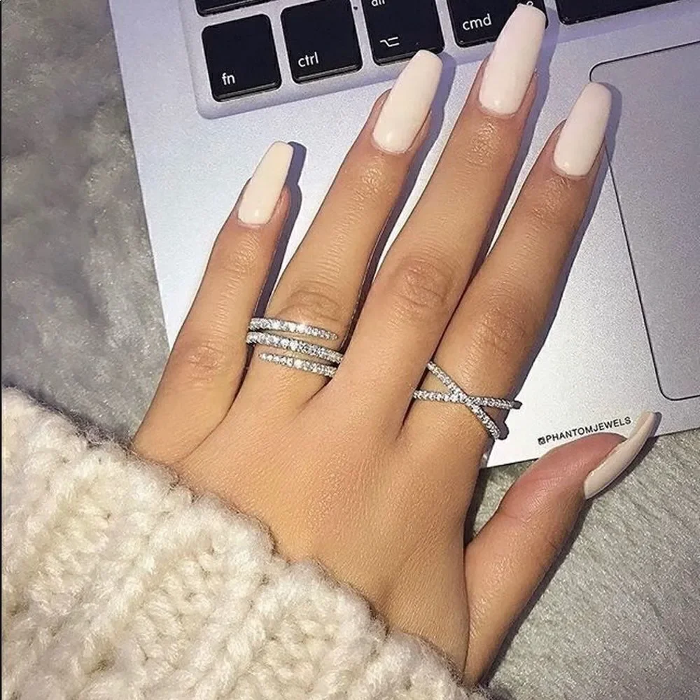Silver CZ Diamond Ring